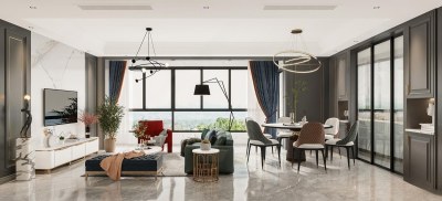 简欧客餐厅3D模型下载